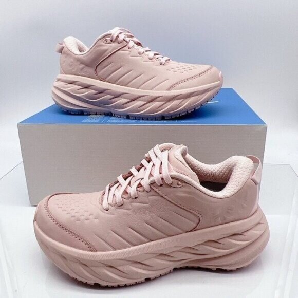 Hoka One One Bondi SR Running Shoes Peach Whip Pink Leather Womens US 10 - Picture 2 of 12